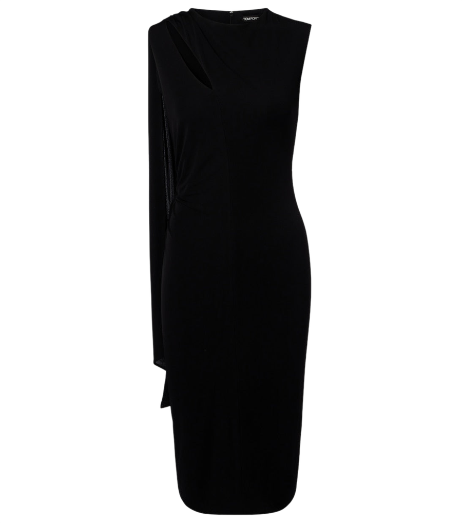 Tom Ford Scarf-detail crêpe jersey cocktail dress
