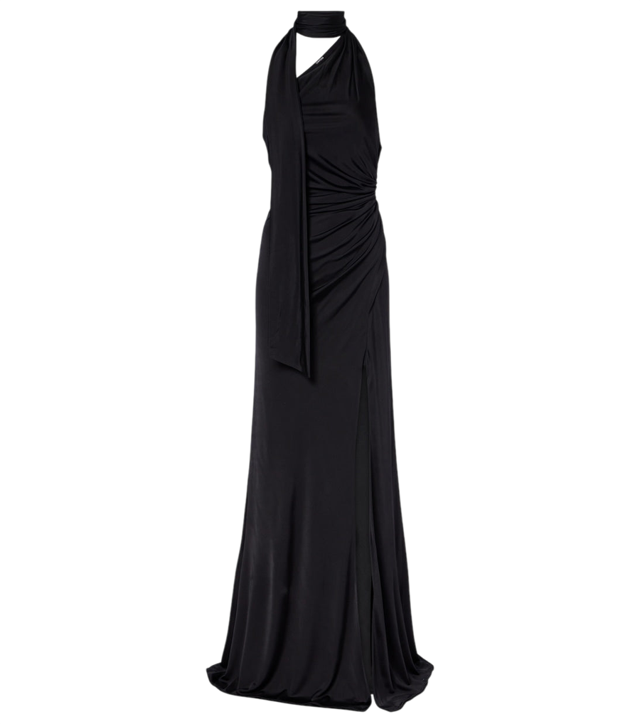 Tom Ford Scarf-detail one-shoulder jersey gown