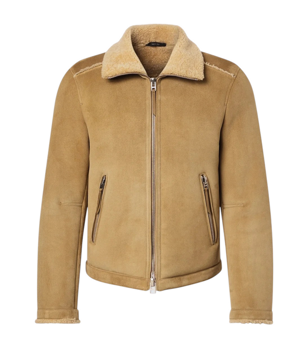 Tom Ford Shearling-trimmed leather jacket