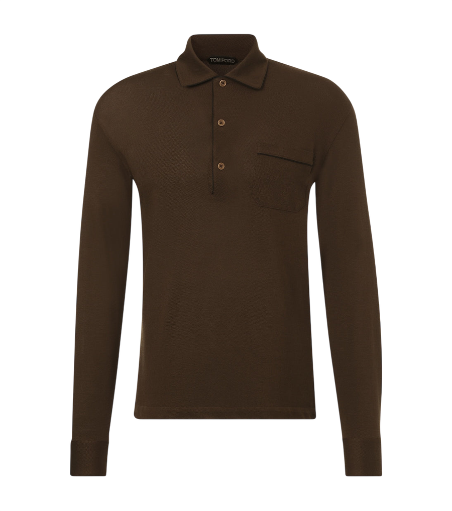 Tom Ford Silk and cotton piqué polo shirt