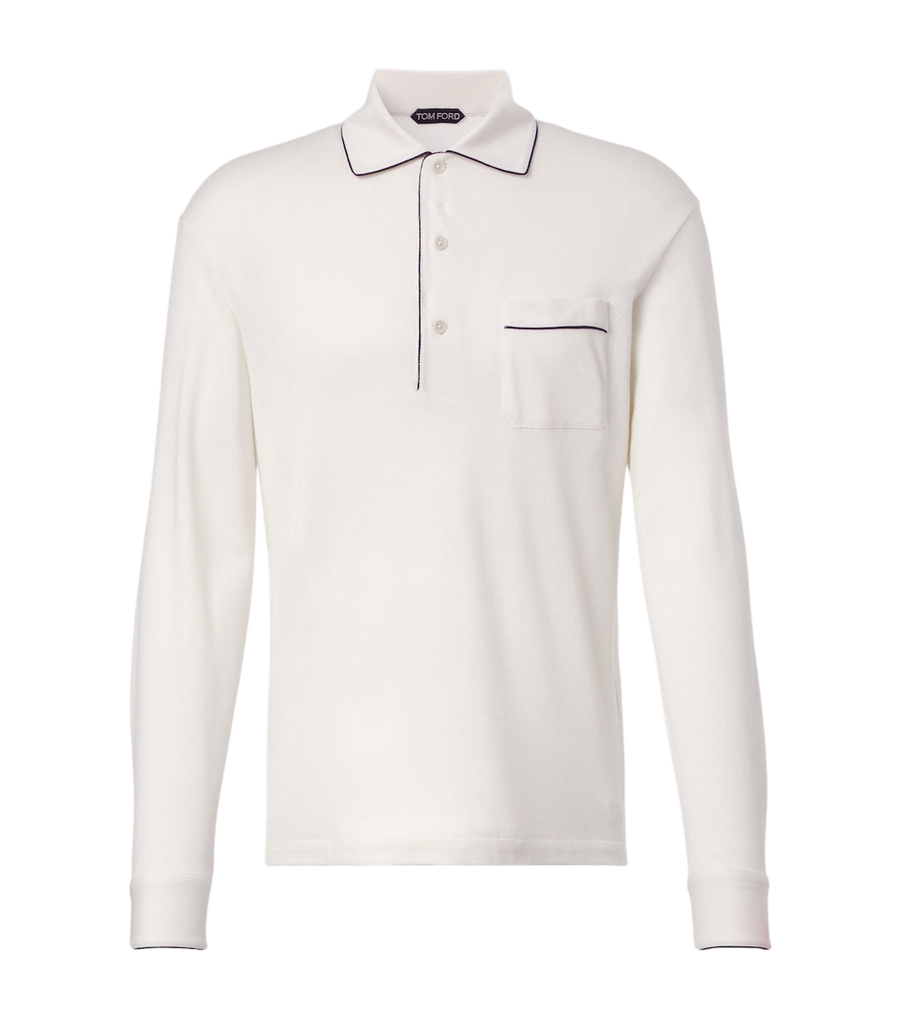 Tom Ford Silk and cotton piqué polo shirt