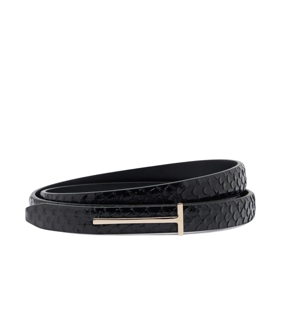 Tom Ford T Icon Croc-Effect Leather Belt