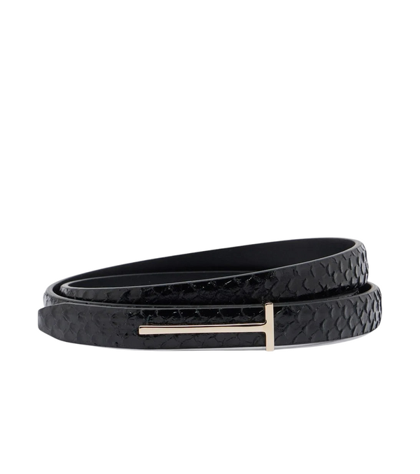 Tom Ford T Icon Croc-Effect Leather Belt