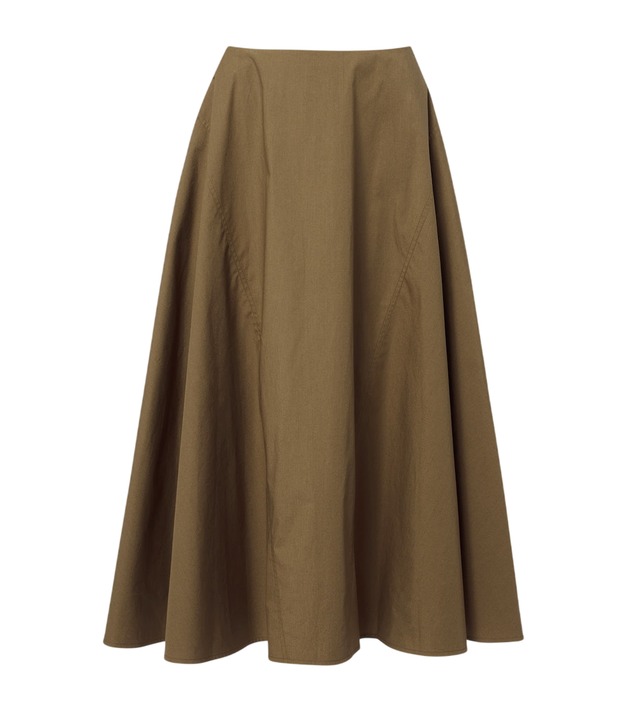 Gonna midi in popeline misto cotone Tory Burch