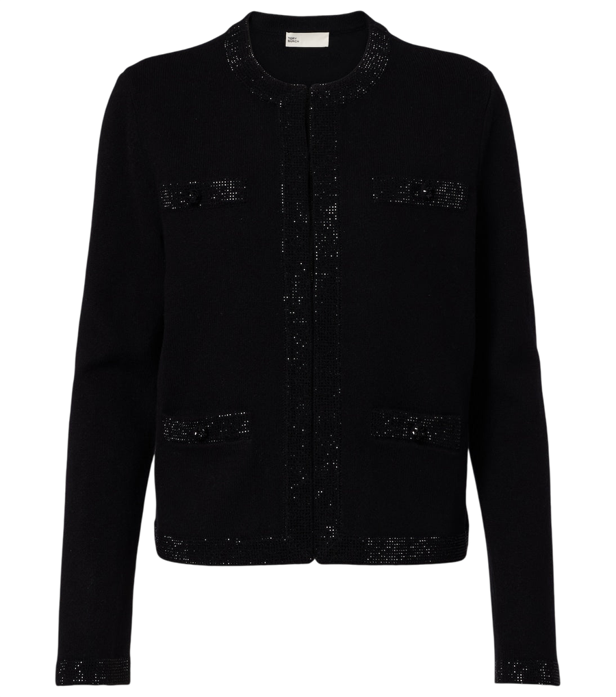 Tory Burch Embellished wool-blend cardigan