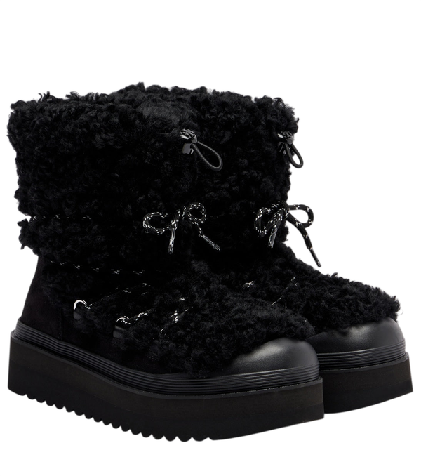 Tory Burch Mellow shearling and suede lace-up boots