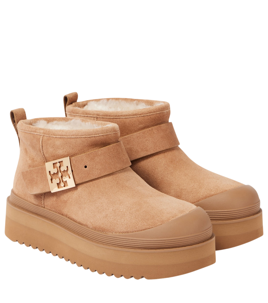 Tory Burch Mellow shearling-lined suede platform ankle boots