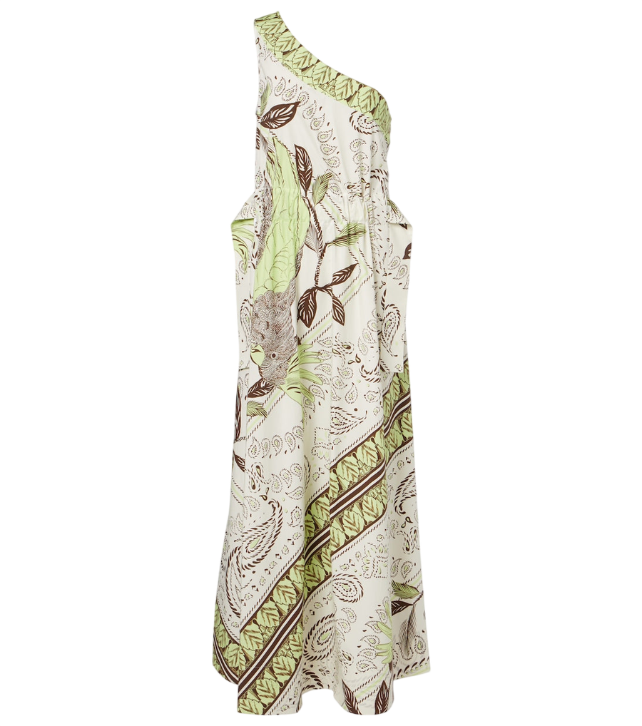 Tory Burch Printed belted cotton-blend maxi dress