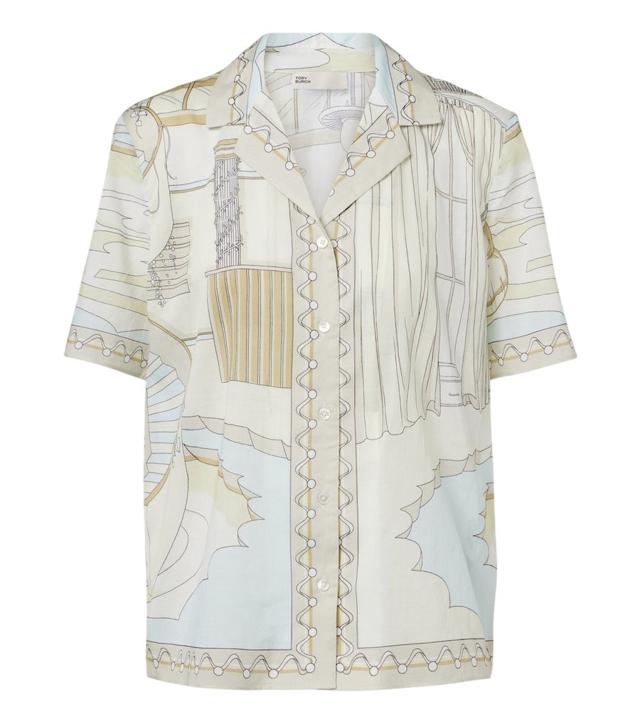 Camisa de algodón estampada de Tory Burch