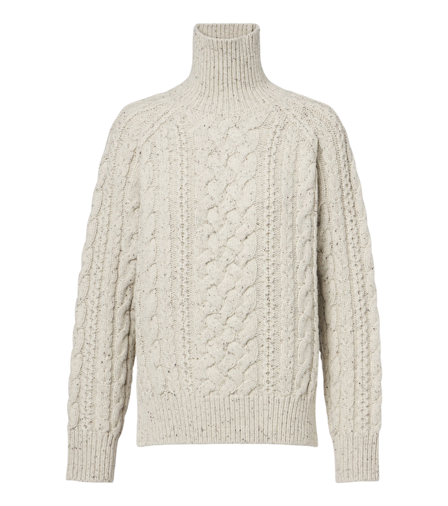 Toteme Cable-knit wool turtleneck sweater