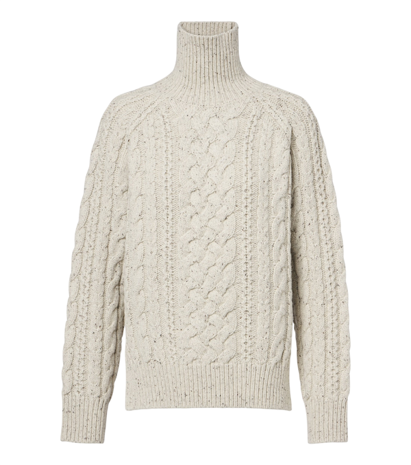 Toteme Cable-knit wool turtleneck sweater