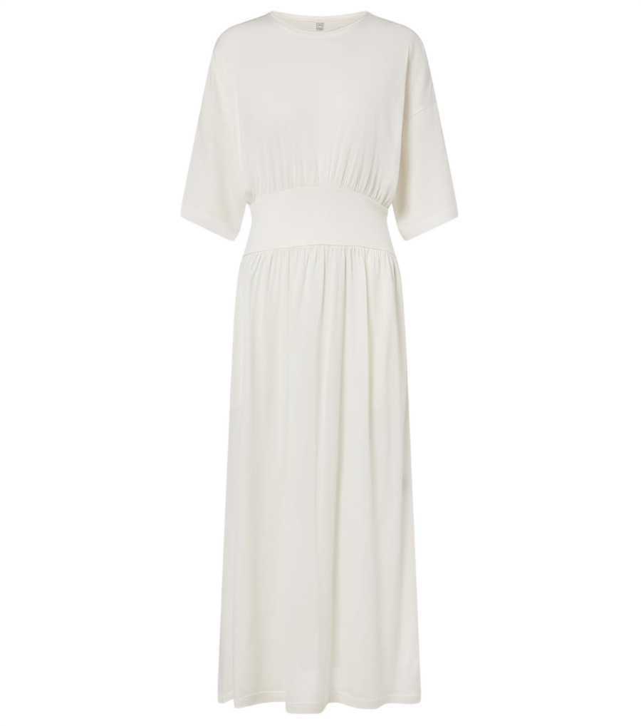 Vestido midi de punto de algodón y seda de Toteme