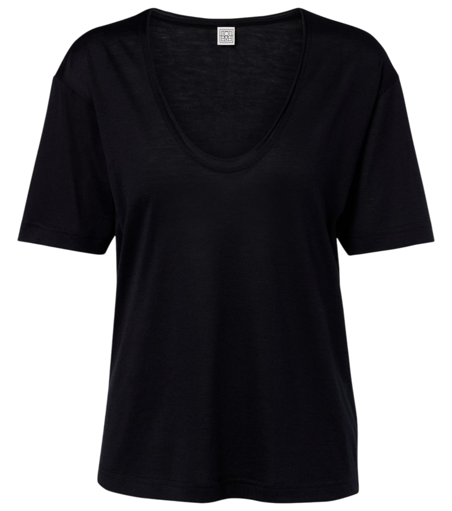 Camiseta de punto de algodón y seda de Toteme