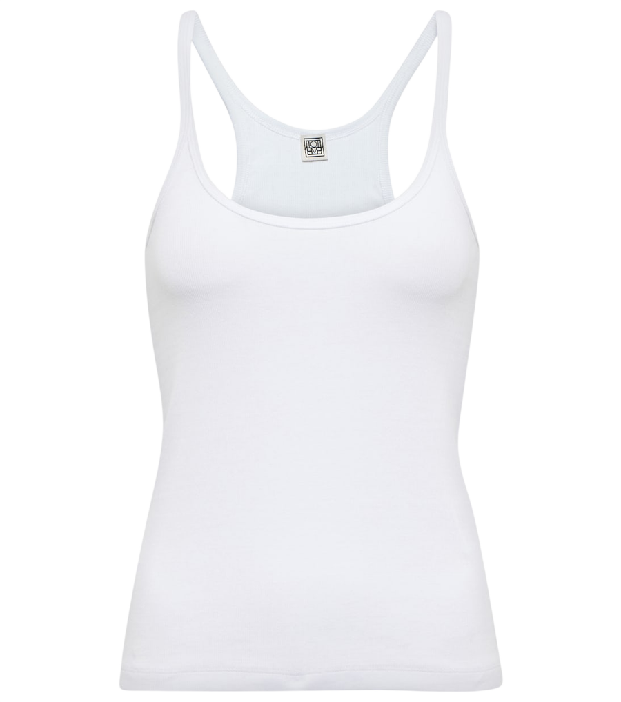 Toteme Cotton-blend racerback tank top