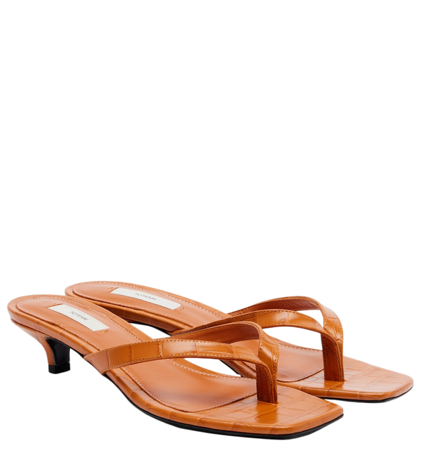 Toteme Croc-effect leather thong sandals