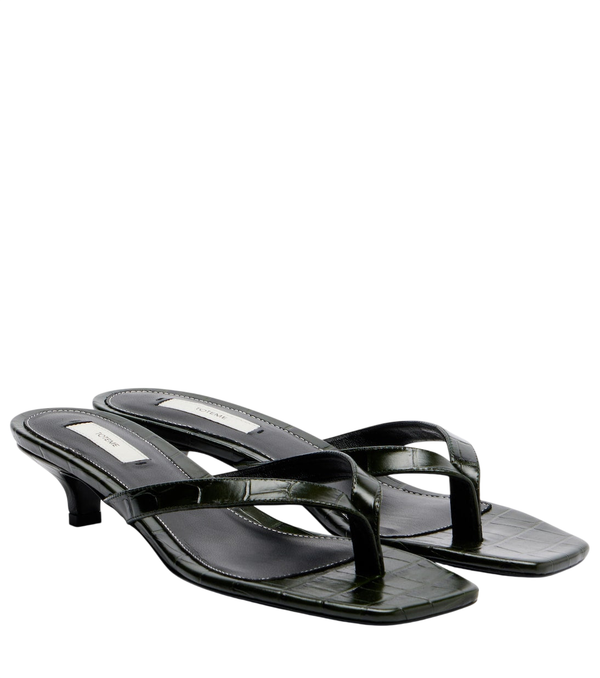Toteme Croc-effect leather thong sandals