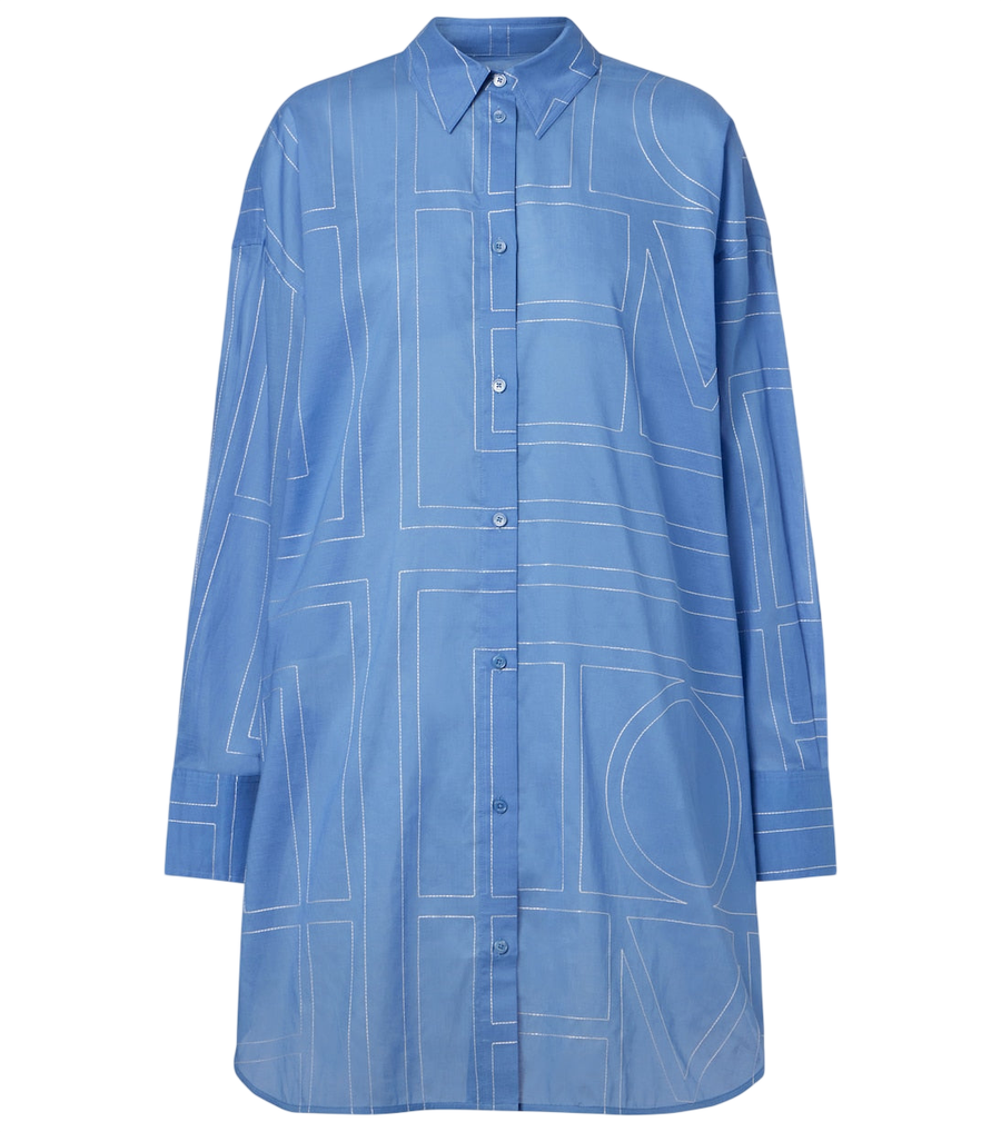 Camisa de mezcla de algodón bordada Toteme