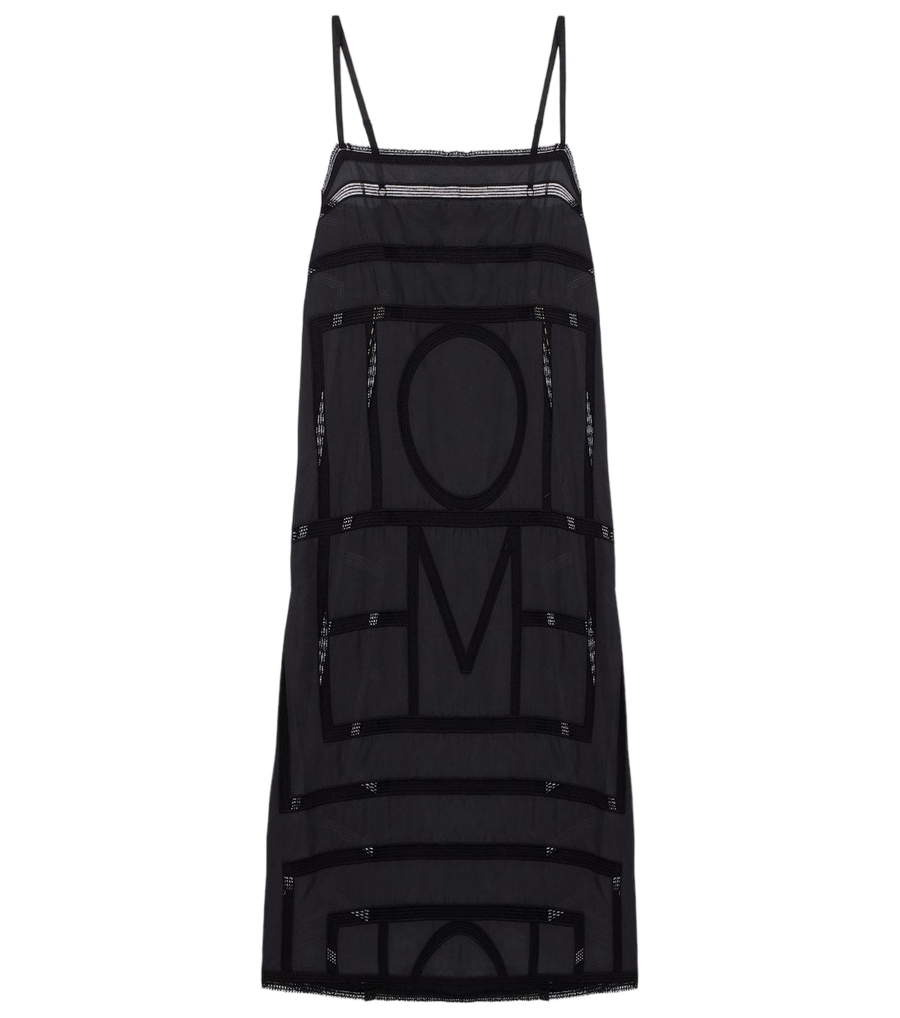 Vestido midi de seda bordado de Toteme