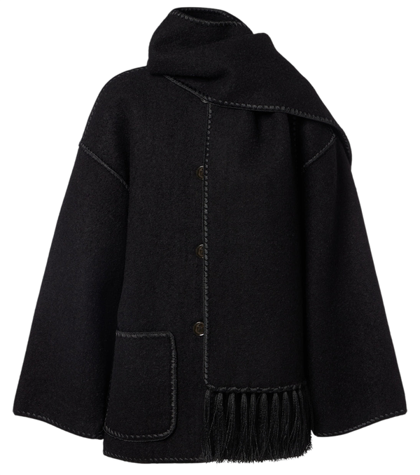 Toteme Embroidered wool-blend scarf jacket
