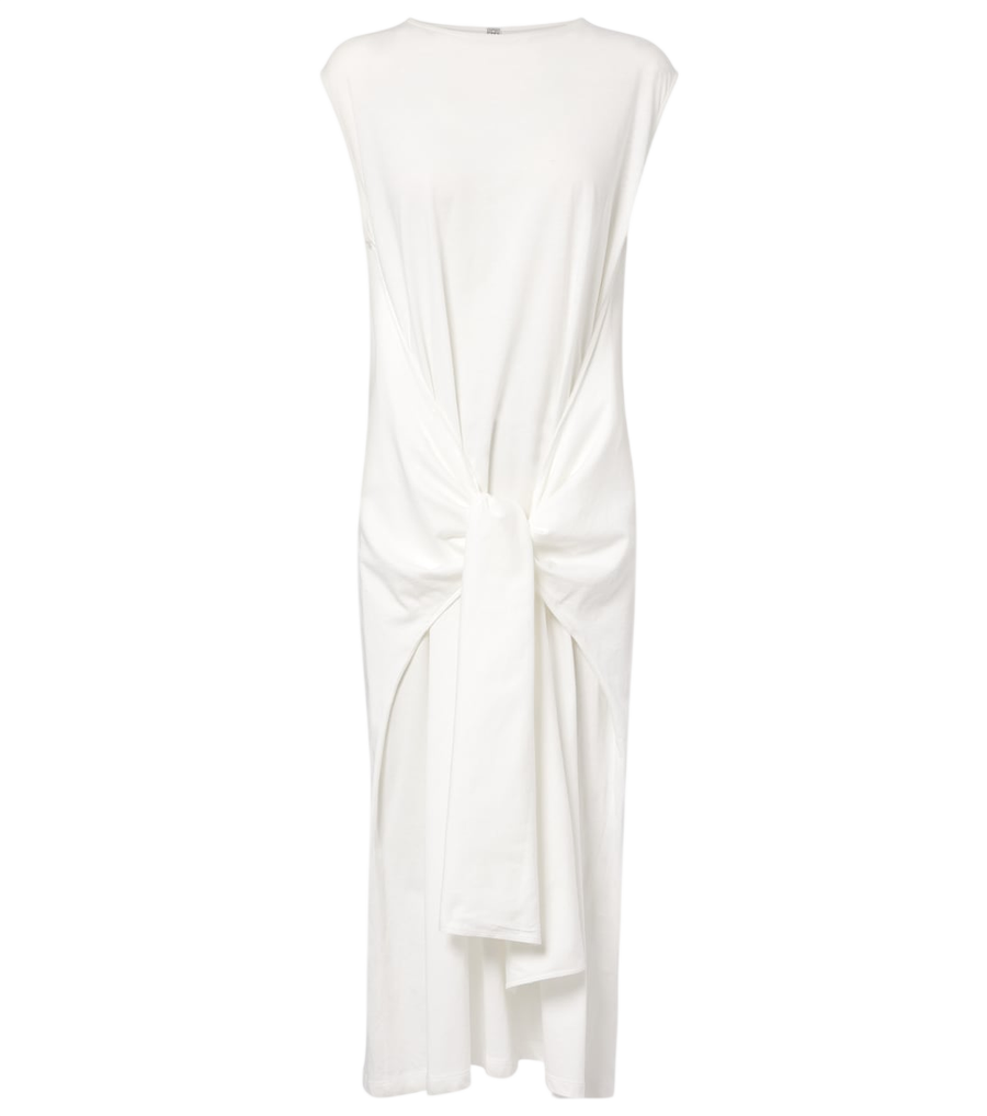 Toteme Gathered cotton jersey midi dress