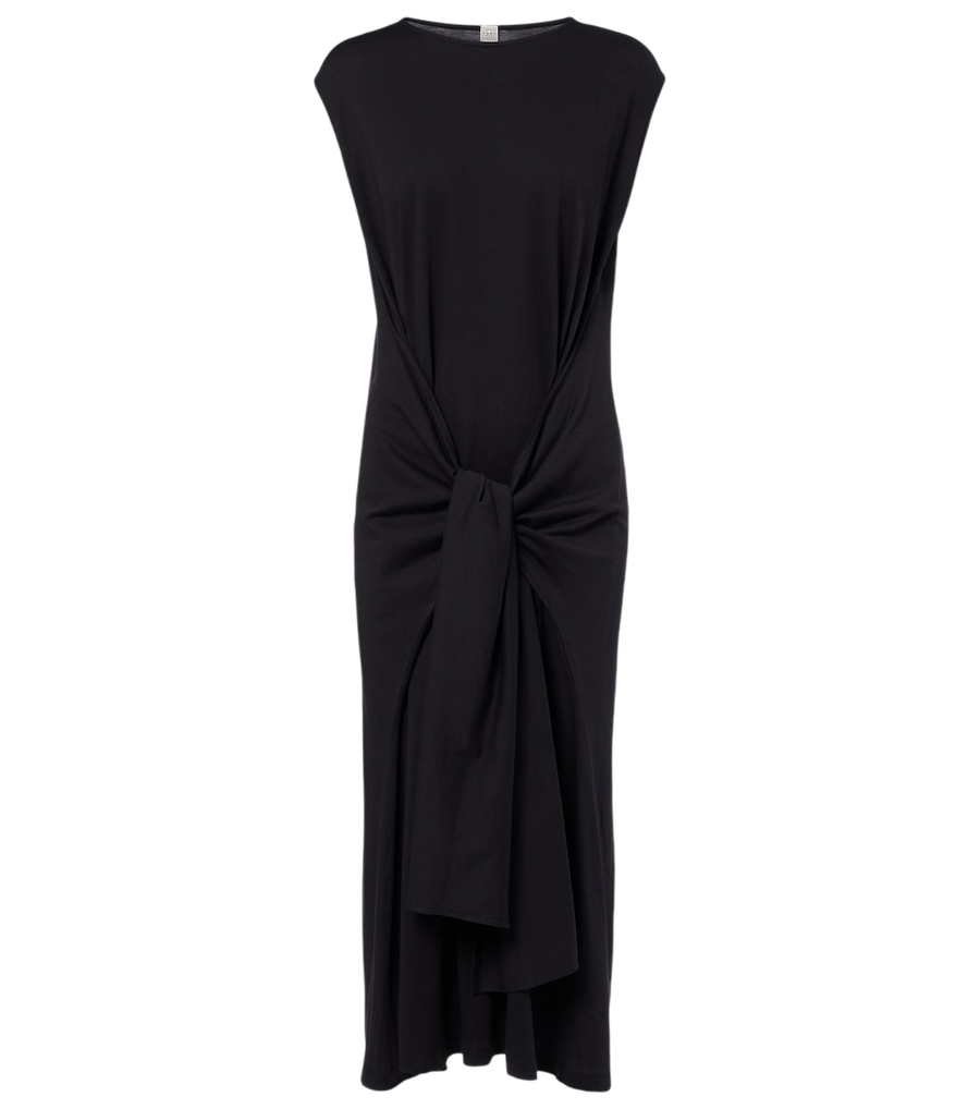 Vestido midi de Toteme en punto de algodón fruncido