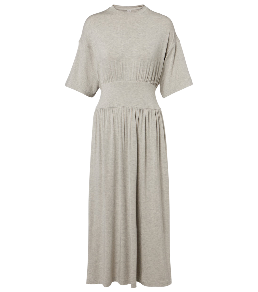 Toteme Vestido midi em jersey franzido