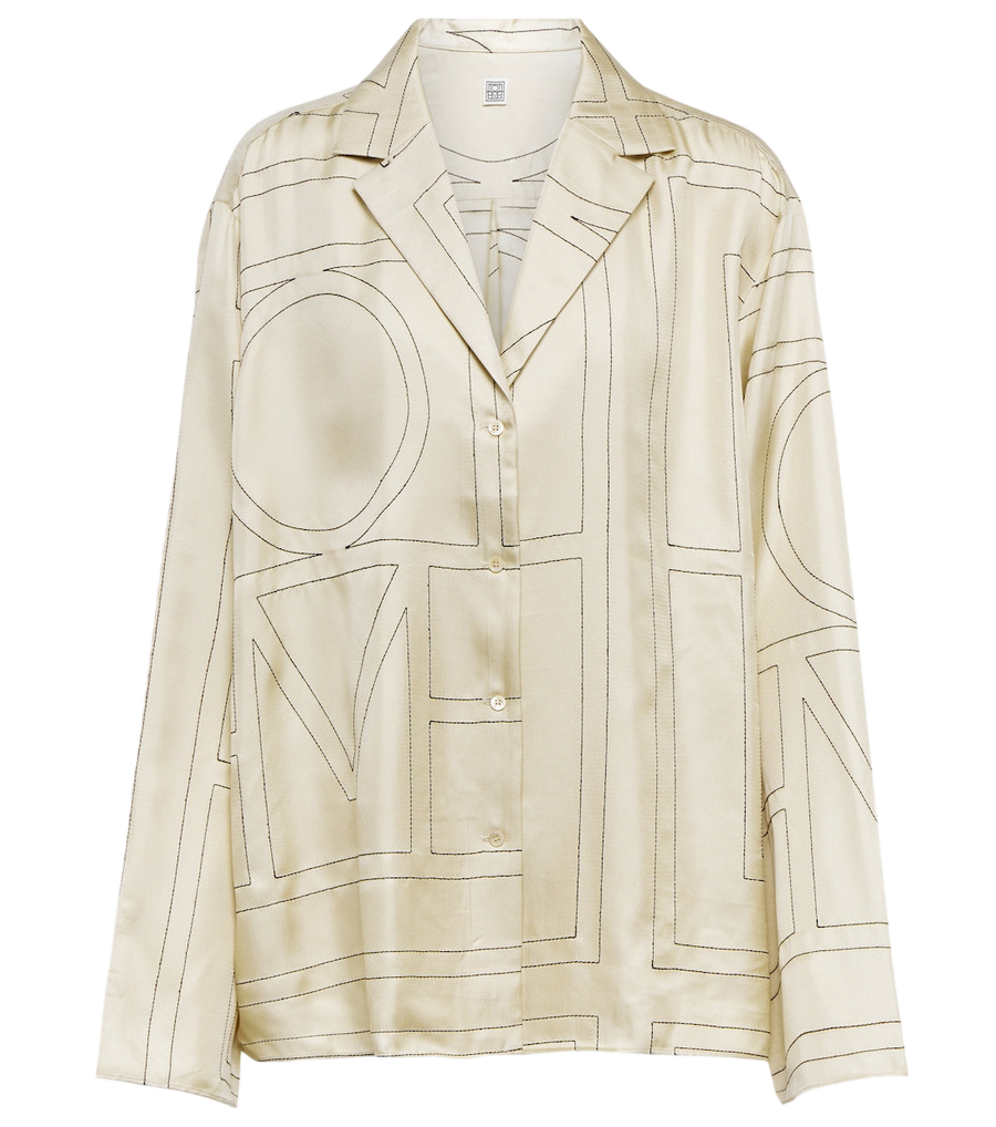 Toteme Logo-embroidered silk shirt