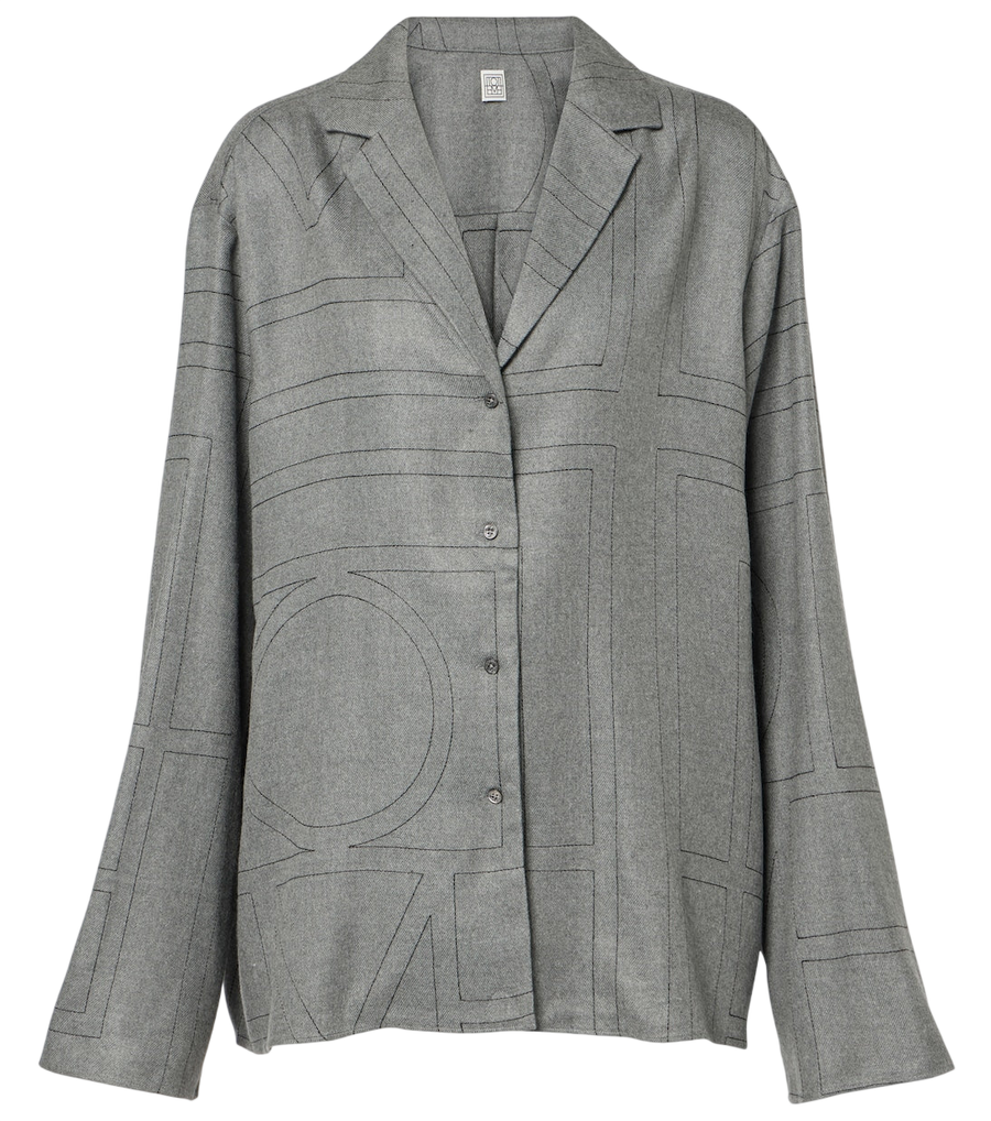 Chemise de pyjama en flanelle à monogramme Toteme