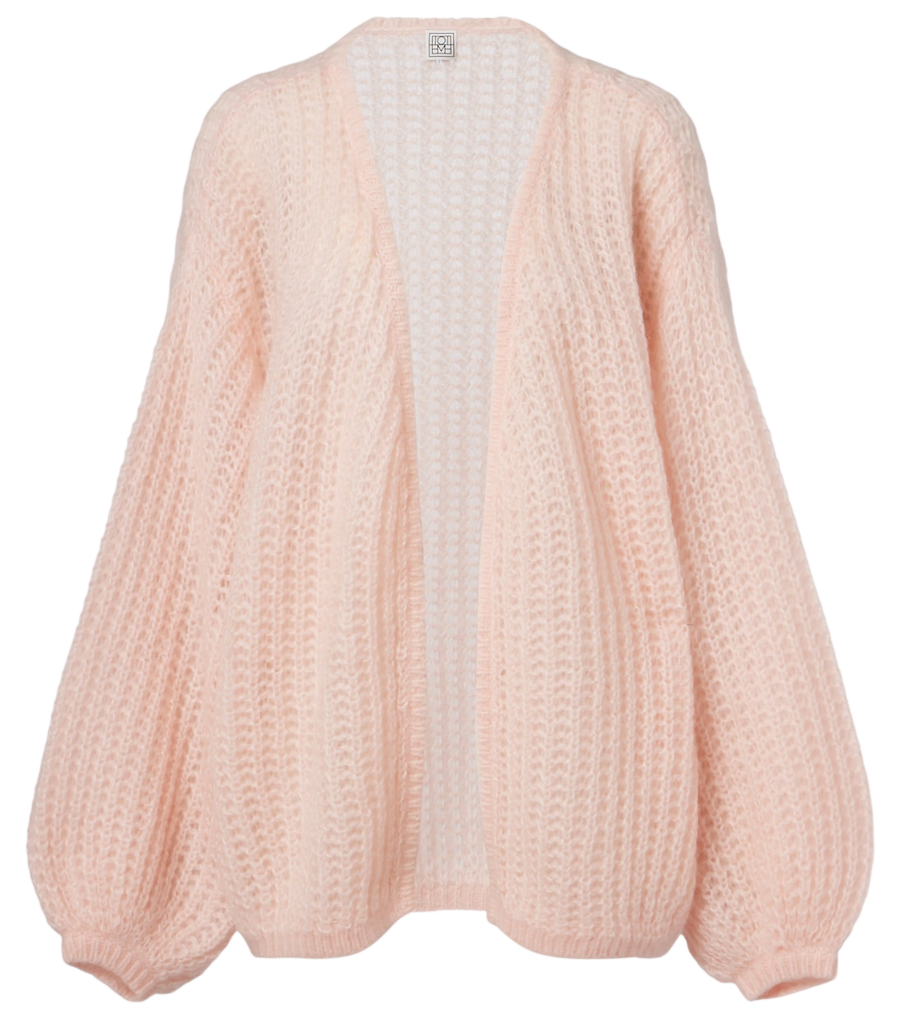 Toteme Open-knit oversized mohair-blend cardigan