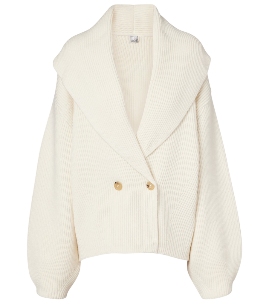 Toteme Ribbed-knit wool-blend cardigan