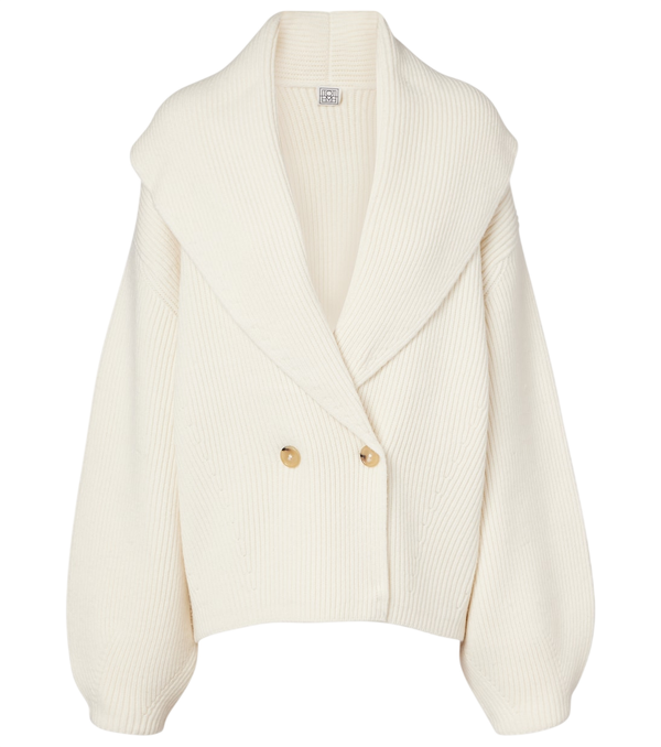 Toteme Ribbed-knit wool-blend cardigan