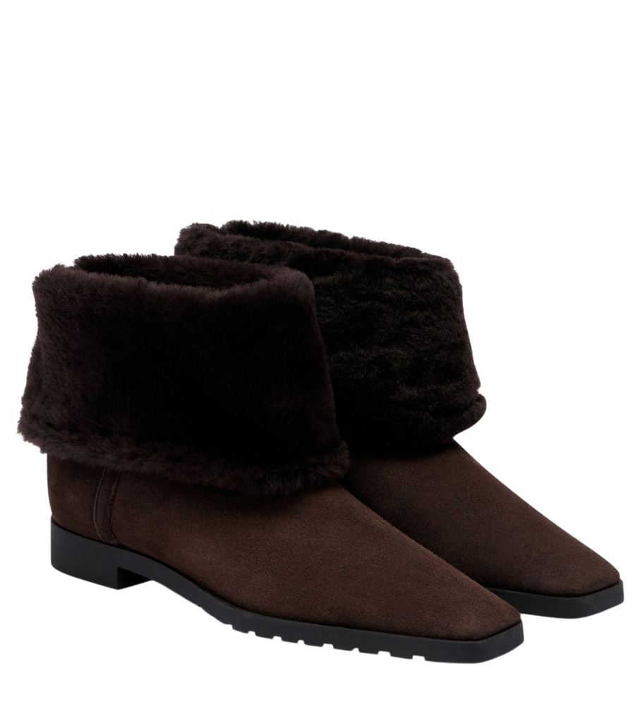 Toteme Shearling-lined suede ankle boots