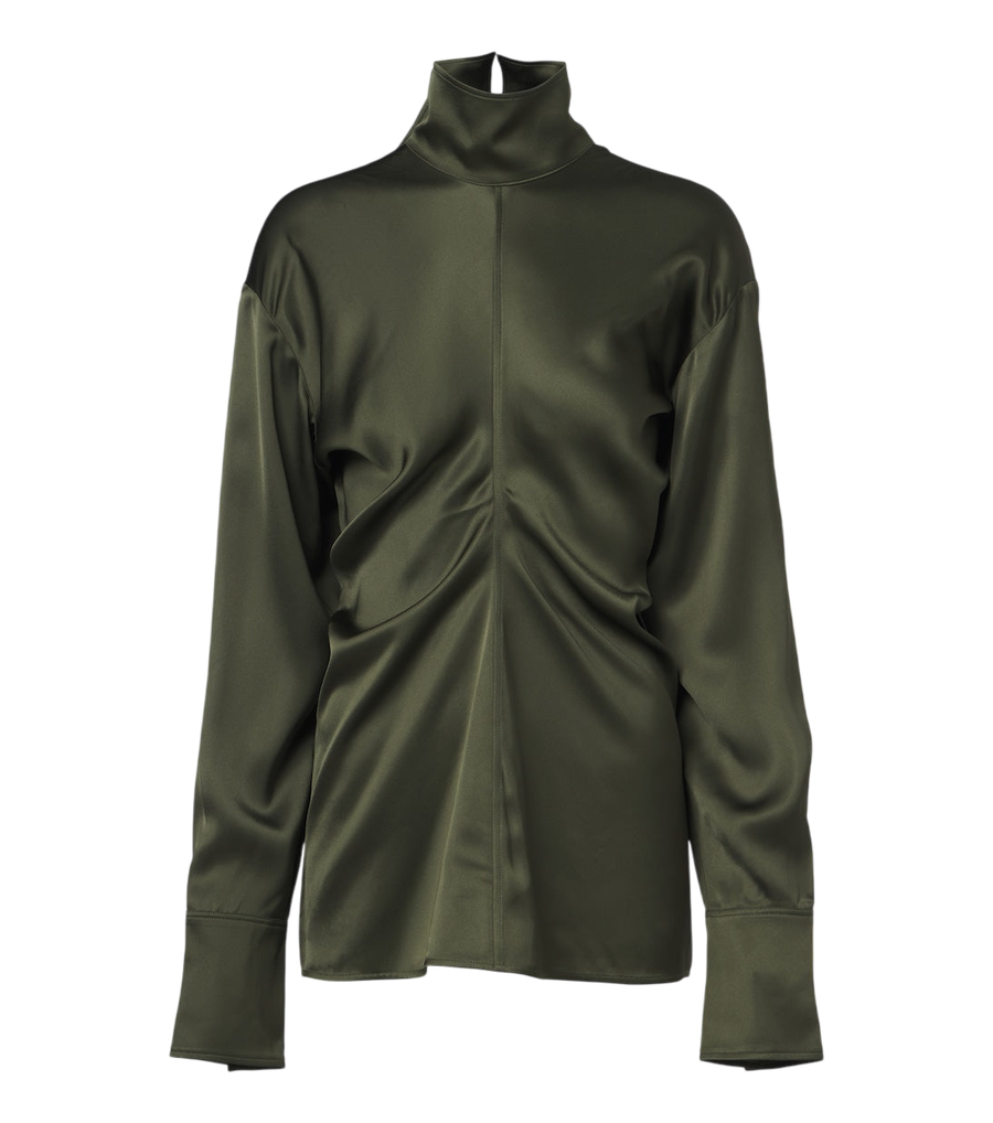 Toteme Slouch draped crêpe satin blouse