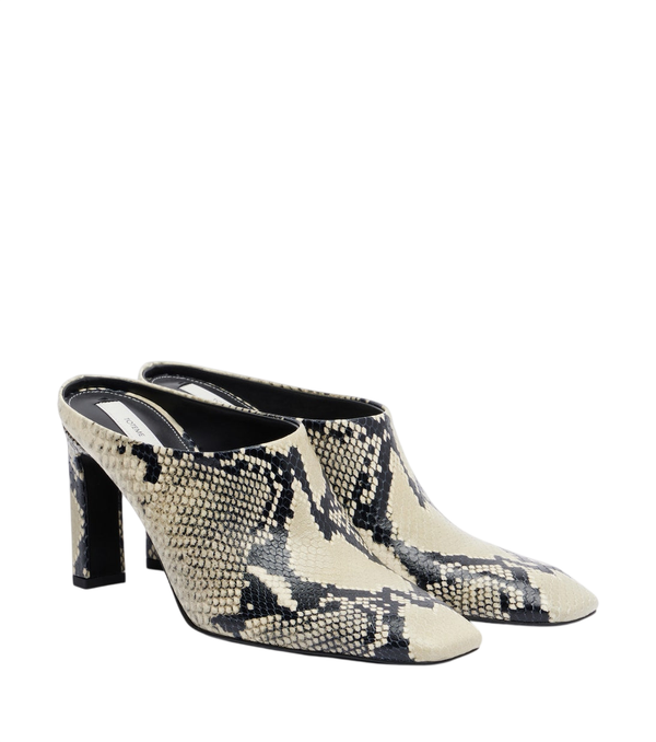 Mules de piel con efecto serpiente de Toteme