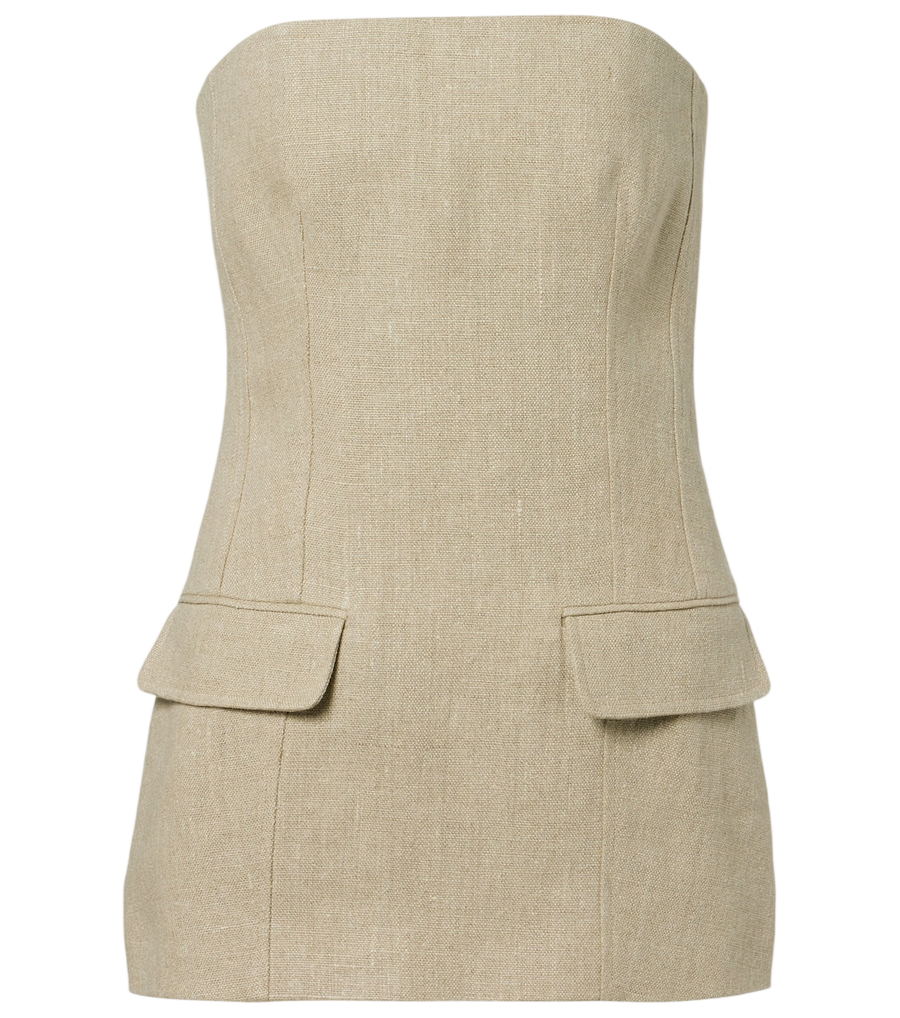 Top tipo bustier sin tirantes de lino de Toteme