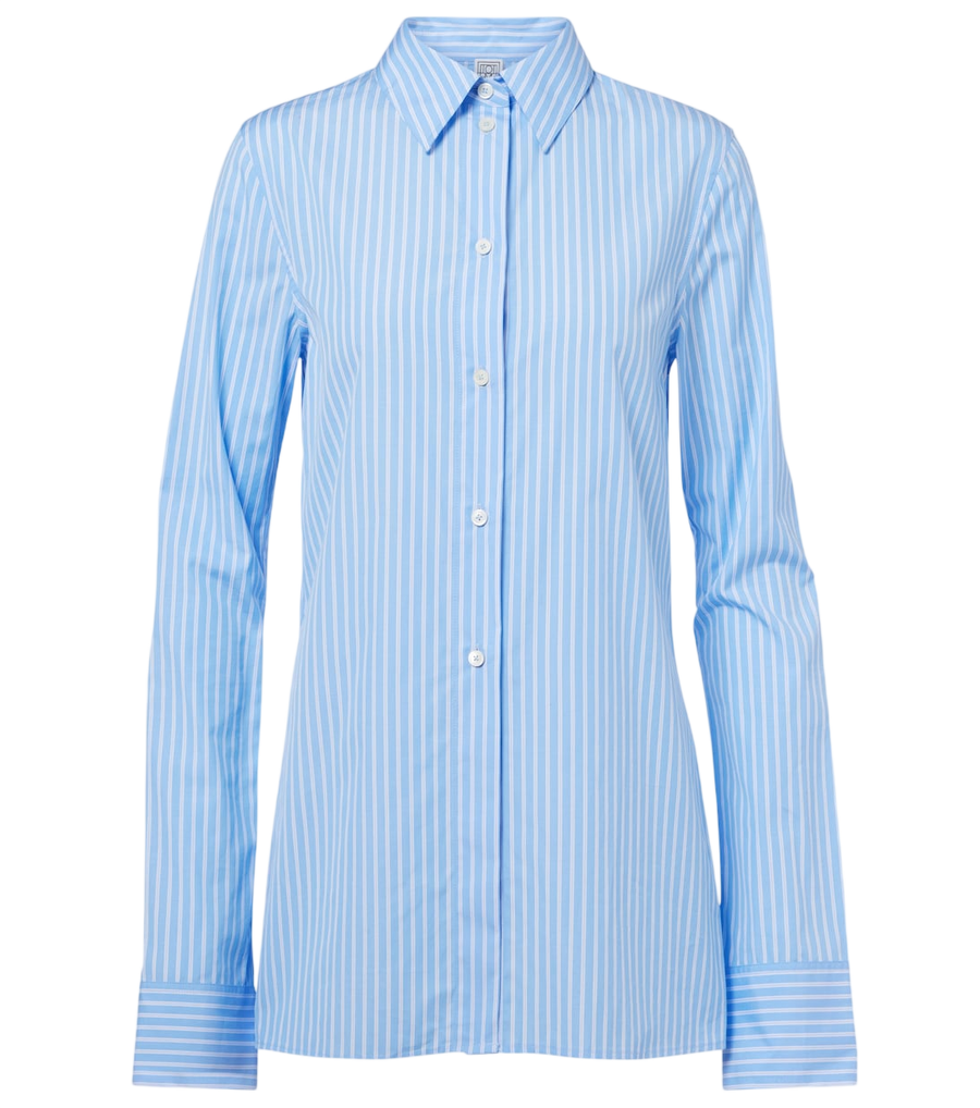 Camisa de popelín de algodón a rayas de Toteme
