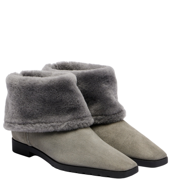 Toteme Suede and shearling ankle boots