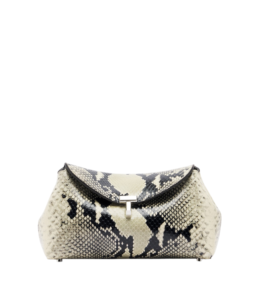 Pochette Toteme T-Lock Mini en cuir façon serpent