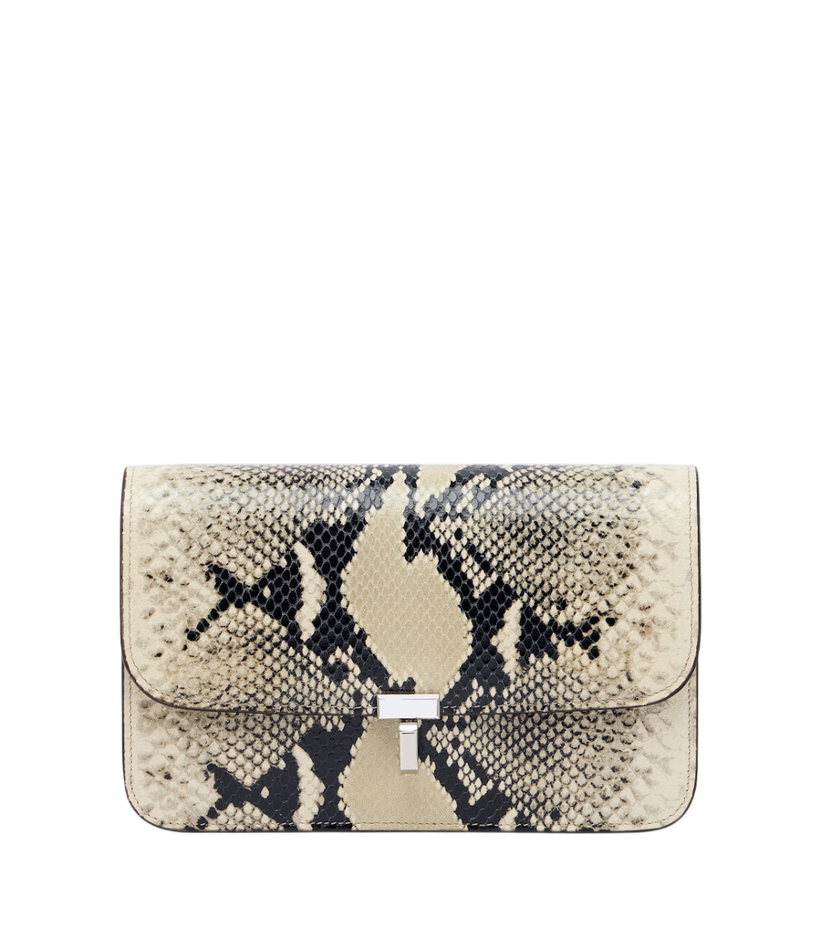 Sac bandoulière Toteme T-Lock en cuir à effet serpent