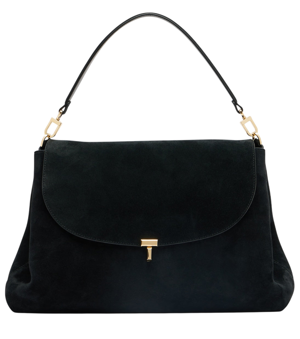 Toteme T-Lock suede shoulder bag