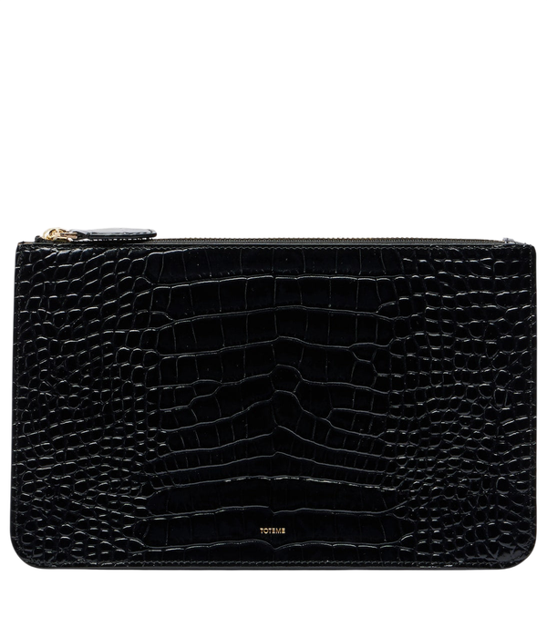 Clutch Threefold de piel con efecto cocodrilo de Toteme