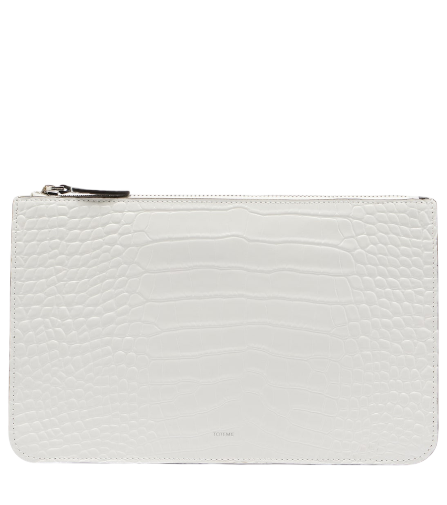 Toteme Threefold croc-effect leather clutch