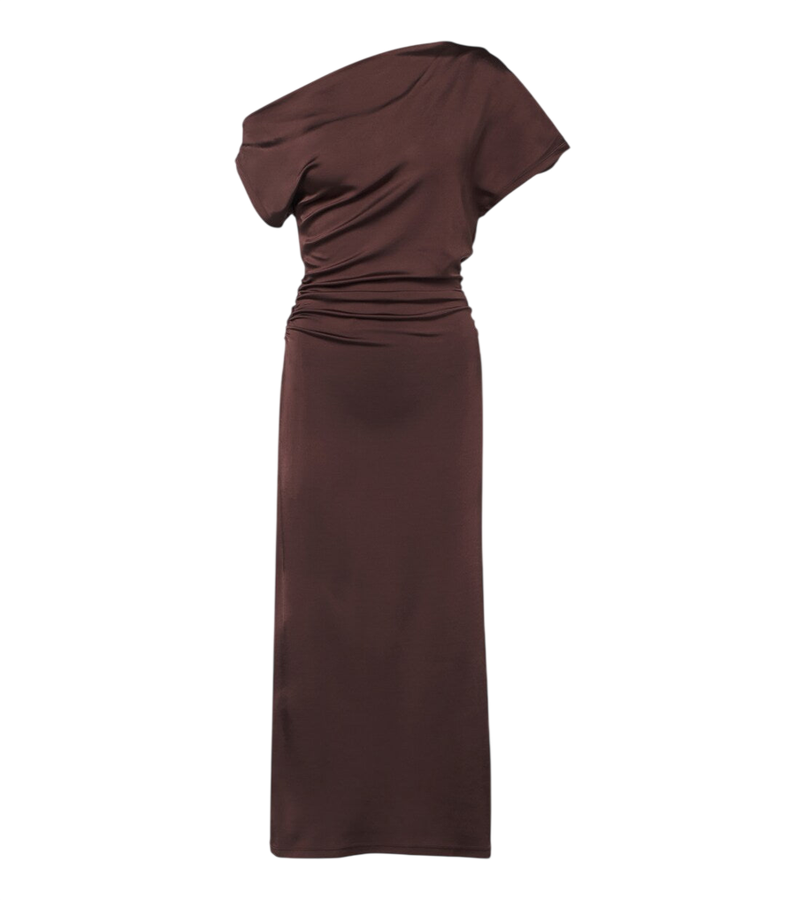 Tove Sora gathered satin midi dress
