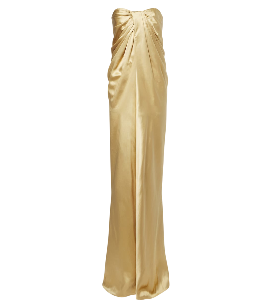 Vestido de satén con corpiño fruncido de Tove Zenaida