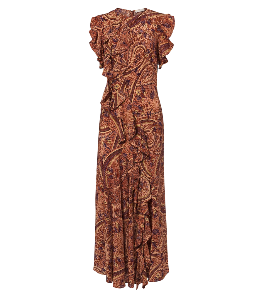 Vestido midi de crepé de china de seda Ameline de Ulla Johnson