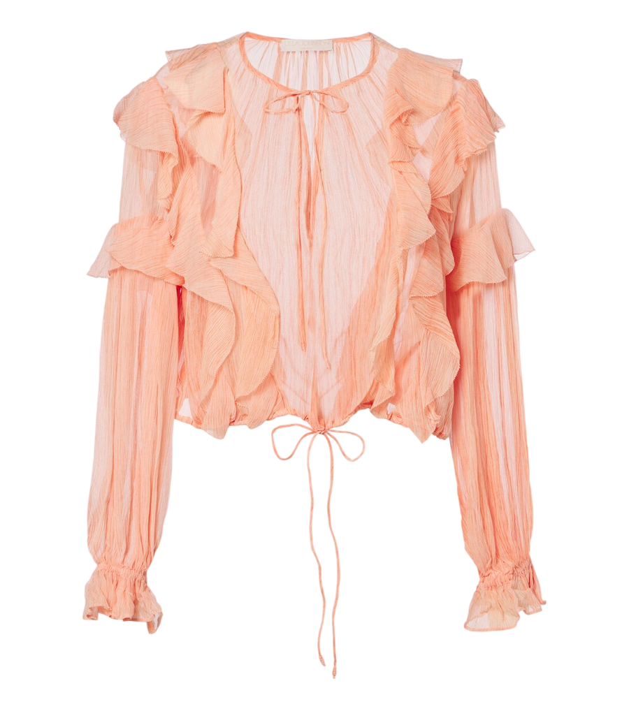 Blusa de seda de gasa con volantes Delfina de Ulla Johnson