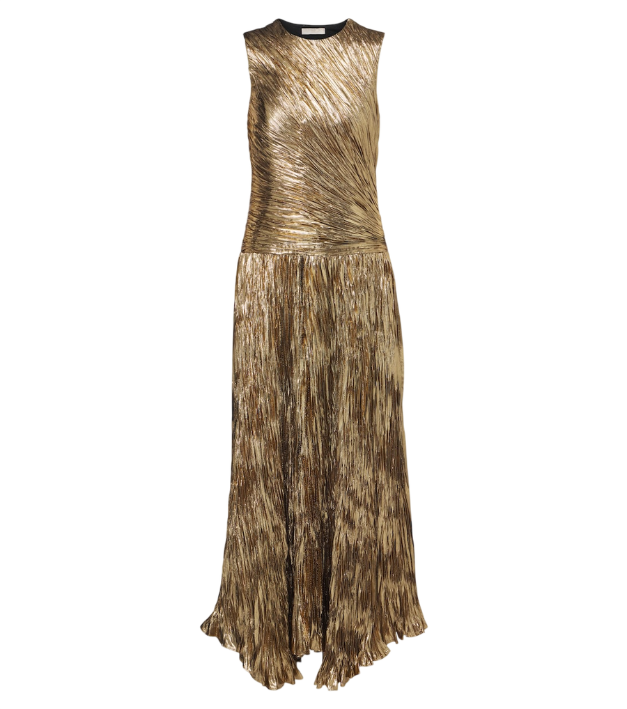 Robe longue plissée en lamé Eugenia de Ulla Johnson