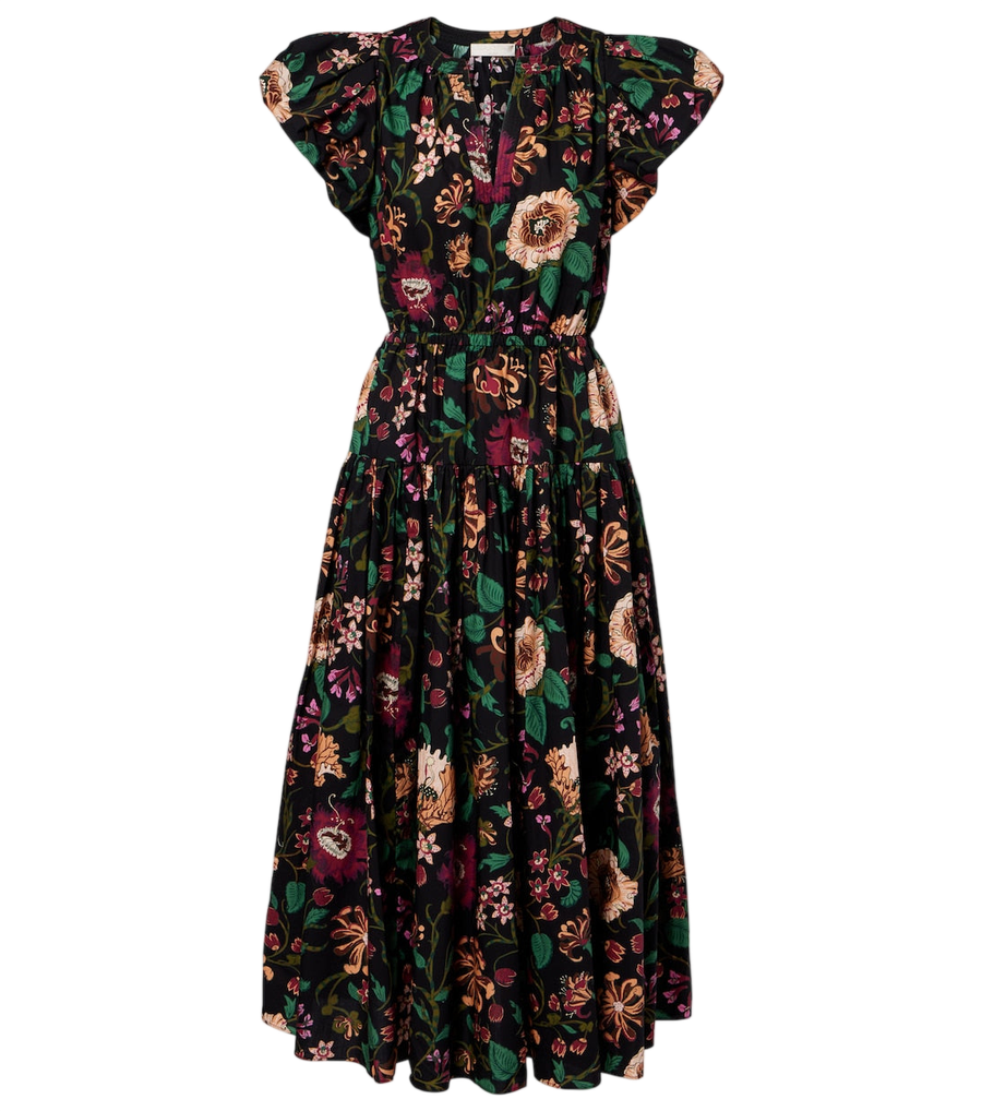Ulla Johnson Marin floral cotton poplin midi dress