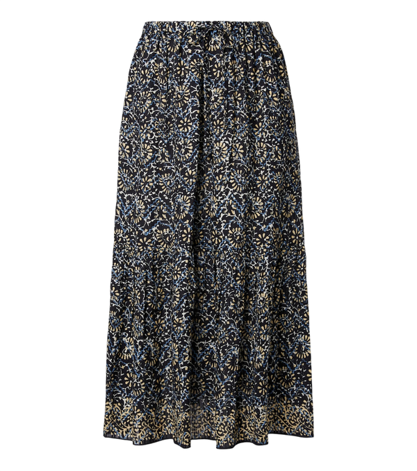 Ulla Johnson Gonna midi a balze in misto cotone stampato Olina