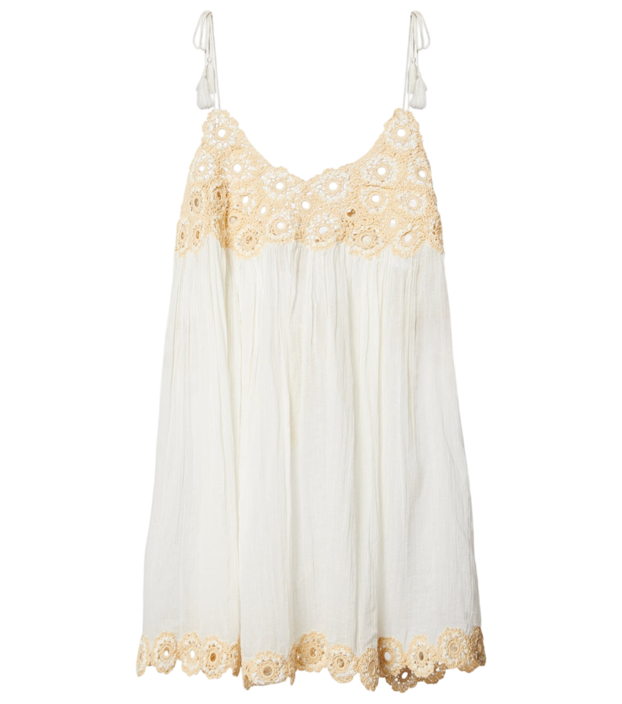 Robe de plage en coton Tula d’Ulla Johnson aux bordures en crochet